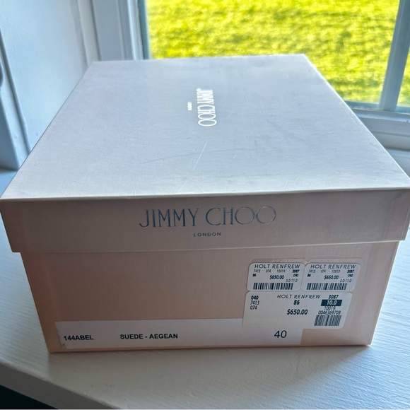 Jimmy Choo Suede Abel Aegean Blue Pumps - Picture 4 of 5